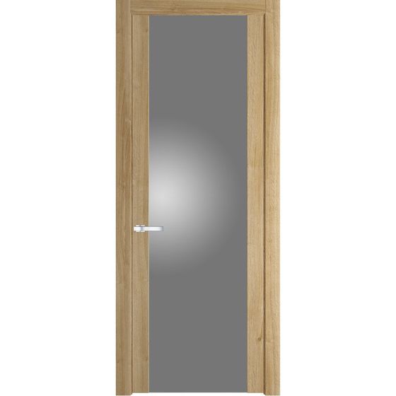 Межкомнатная дверь Profil Doors 1.7N дуб карамель стекло серебро матлак