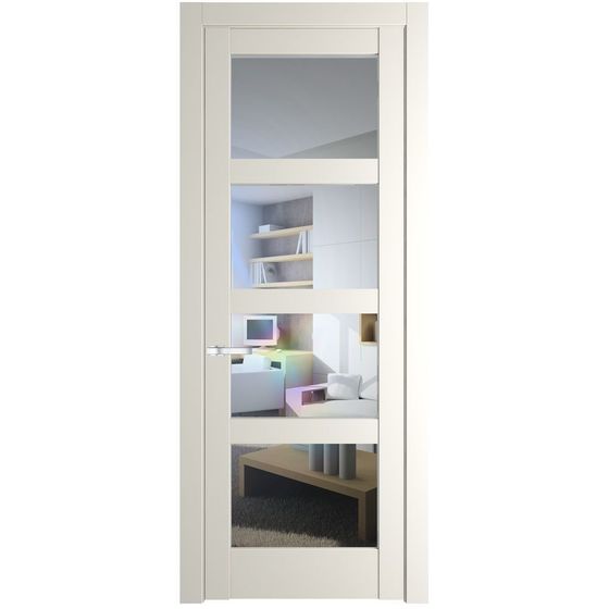 Межкомнатная дверь эмаль Profil Doors 4.4.2PD перламутр белый стекло прозрачное