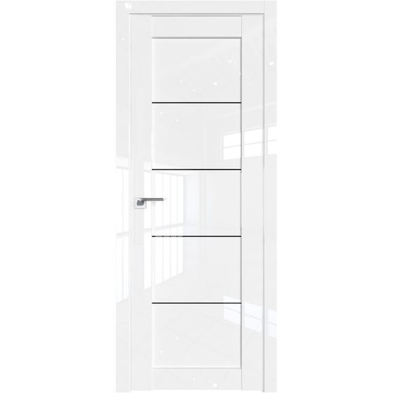 Межкомнатная дверь глянцевая Profil Doors 2.11L белый люкс остеклённая
