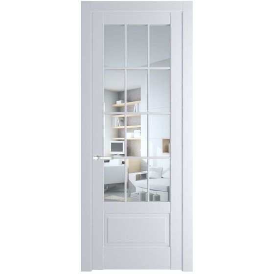 Межкомнатная дверь эмаль Profil Doors 3.2.2 (р.12) PD вайт стекло прозрачное