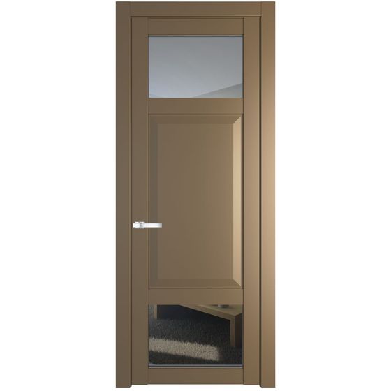 Межкомнатная дверь эмаль Profil Doors 1.3.4PD перламутр золото стекло прозрачное