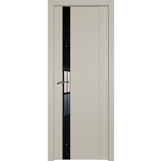 Фото межкомнатной двери экошпон Profil Doors 62U шеллгрей стекло чёрный лак