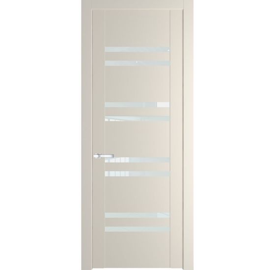 Межкомнатная дверь эмаль Profil Doors 1.6P кремовая магнолия стекло белый триплекс