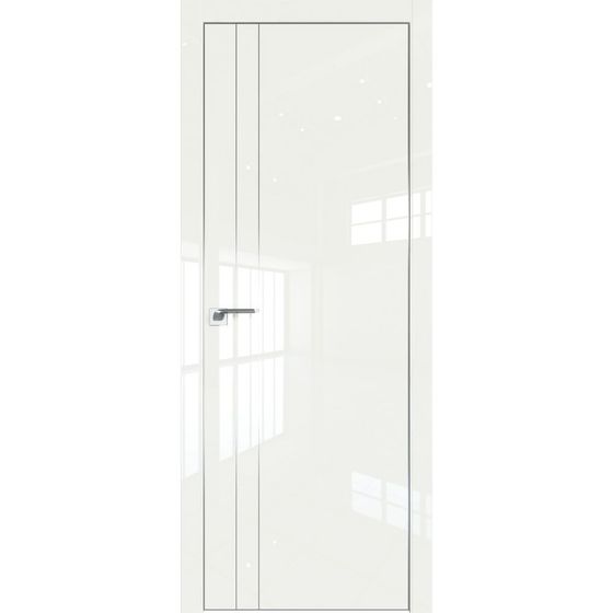 Межкомнатная дверь глянцевая Profil Doors 42LK дарквайт люкс с алюминиевым молдингом