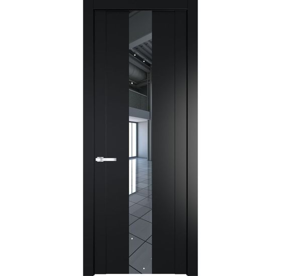 Межкомнатная дверь эмаль Profil Doors 1.9P блэк зеркало