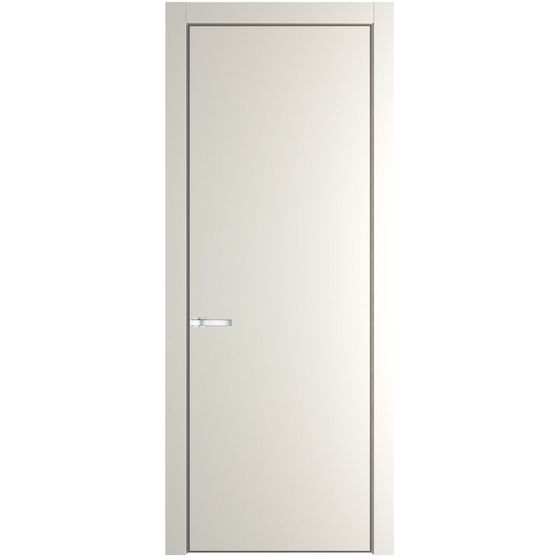 Межкомнатная дверь эмаль Profil Doors 1PA перламутр белый глухая профиль никель матовый
