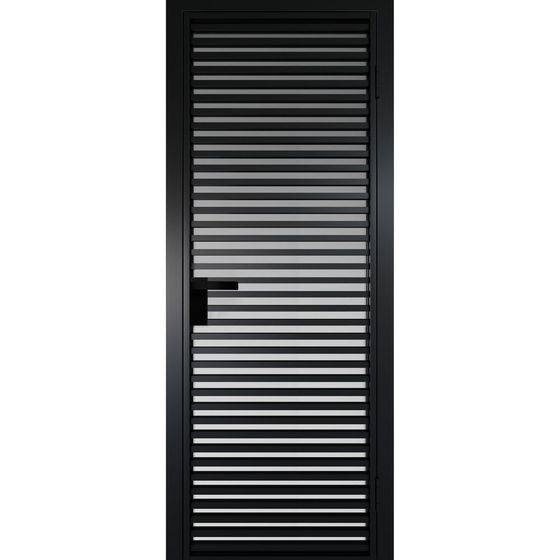 Алюминиевая дверь 12AG чёрная матовая RAL9005 остеклённая
