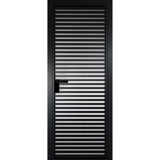Алюминиевая дверь 12AG чёрная матовая RAL9005 остеклённая