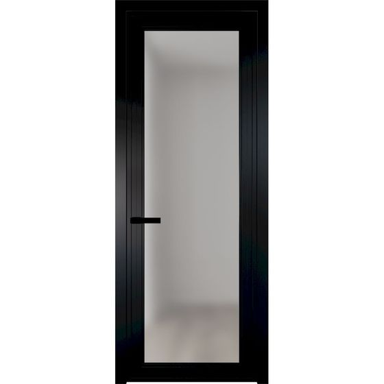 Алюминиевая дверь 1AGP чёрная матовая RAL9005 стекло матовое