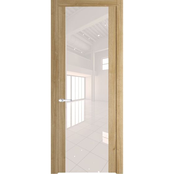 Межкомнатная дверь Profil Doors 1.7N дуб карамель стекло перламутровый лак