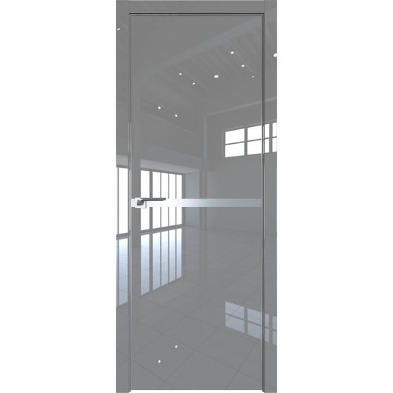 Межкомнатная дверь глянцевая Profil Doors 11LK грей люкс с алюминиевым молдингом
