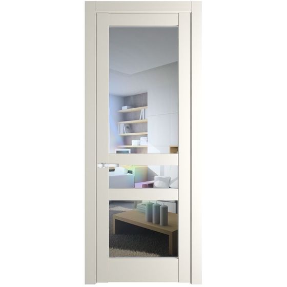 Межкомнатная дверь эмаль Profil Doors 4.5.2PD перламутр белый стекло прозрачное