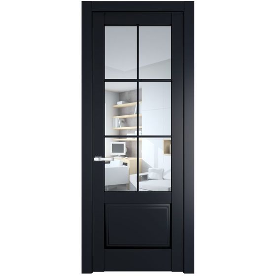 Межкомнатная дверь эмаль Profil Doors 4.2.2 (р.6) PD нэви блу стекло прозрачное