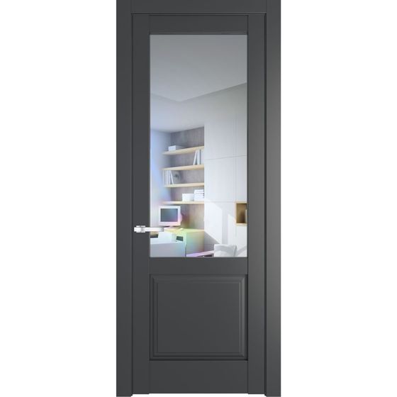 Межкомнатная дверь эмаль Profil Doors 4.2.2PD графит остеклённая