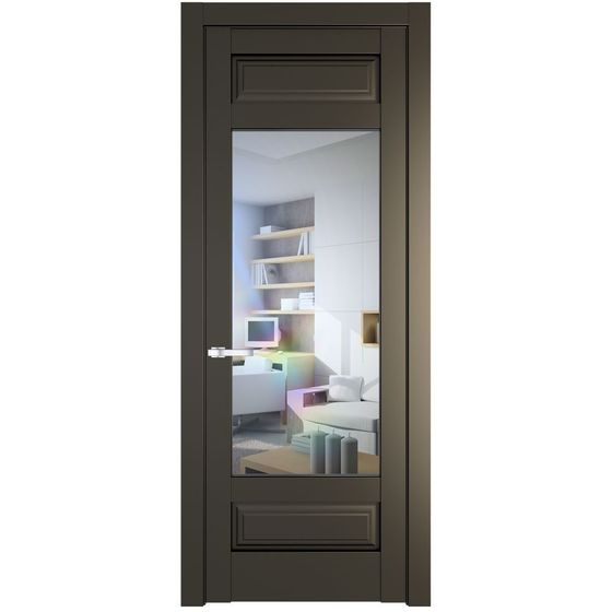 Межкомнатная дверь эмаль Profil Doors 4.3.3PD перламутр бронза стекло прозрачное