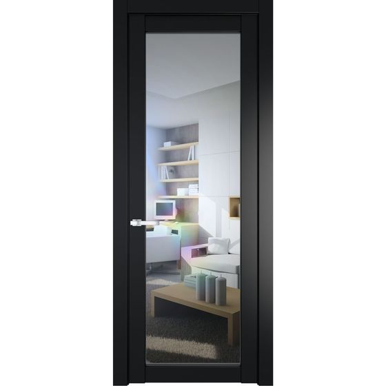 Межкомнатная дверь эмаль Profil Doors 2.1.2PD блэк остеклённая