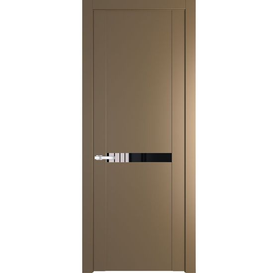 Межкомнатная дверь эмаль Profil Doors 1.4P перламутр золото стекло чёрный лак