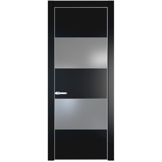 Межкомнатная дверь эмаль Profil Doors 22PA блэк со вставкой