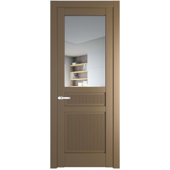 Фото межкомнатной двери эмаль Profil Doors 2.3.2PM перламутр золото стекло прозрачное