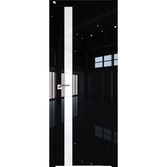 Межкомнатная дверь глянцевая Profil Doors 62L чёрный люкс остеклённая