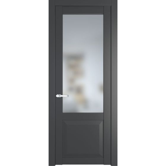 Межкомнатная дверь эмаль Profil Doors 1.2.2PD графит остеклённая