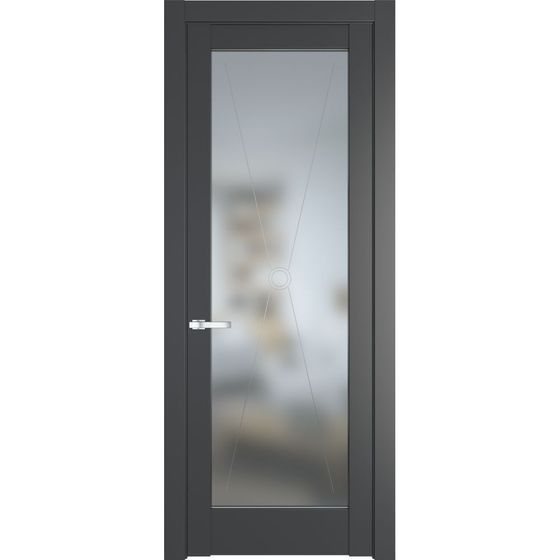 Межкомнатная дверь эмаль Profil Doors 1.1.2PM графит остеклённая