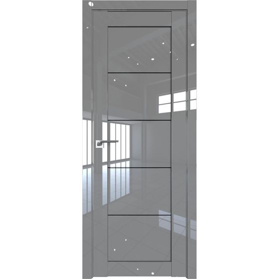 Межкомнатная дверь глянцевая Profil Doors 2.11L грей люкс остеклённая