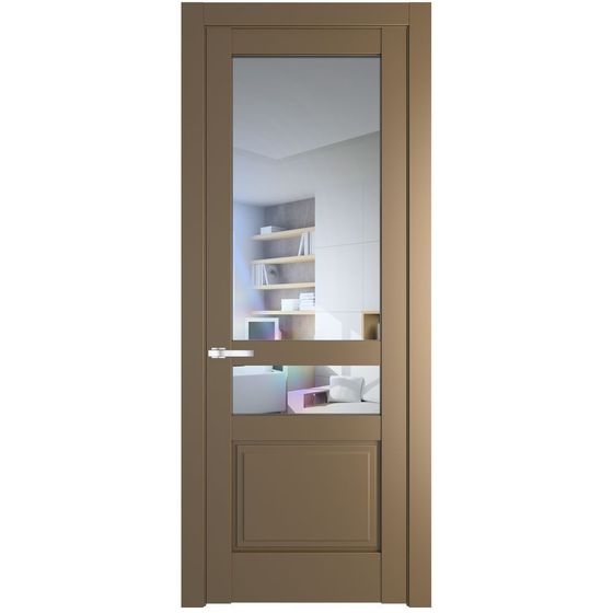 Межкомнатная дверь эмаль Profil Doors 3.5.4PD перламутр золото стекло прозрачное