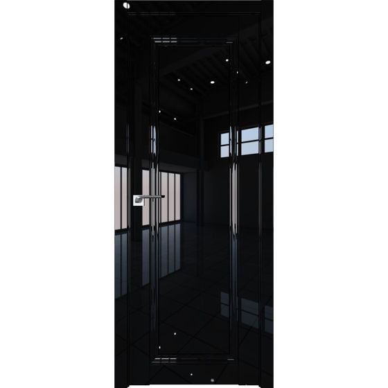Межкомнатная дверь глянцевая Profil Doors 2.100L чёрный люкс глухая