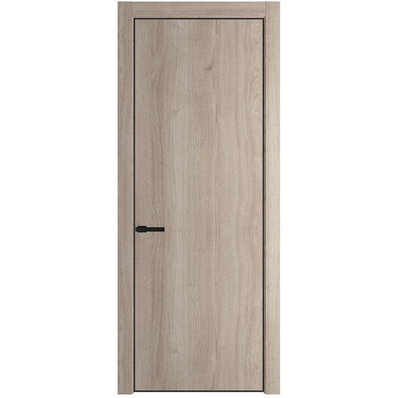 Межкомнатная дверь Profil Doors 1NA дуб сонома глухая профиль чёрный