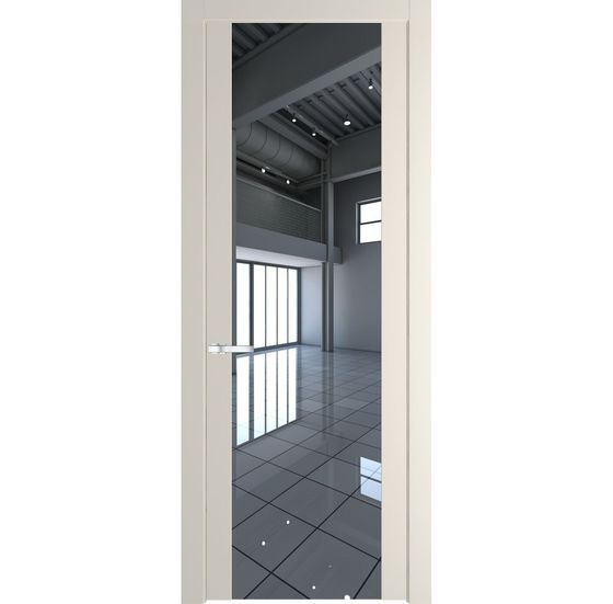 Межкомнатная дверь эмаль Profil Doors 1.7P кремовая магнолия зеркало