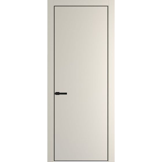 Фото межкомнатной двери эмаль Profil Doors 1PE кремовая магнолия глухая кромка чёрная