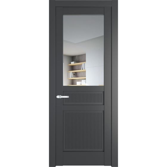 Межкомнатная дверь эмаль Profil Doors 2.3.2PM графит остеклённая