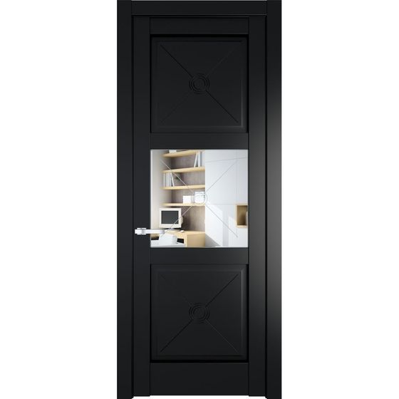 Межкомнатная дверь эмаль Profil Doors 1.4.2PM блэк остеклённая