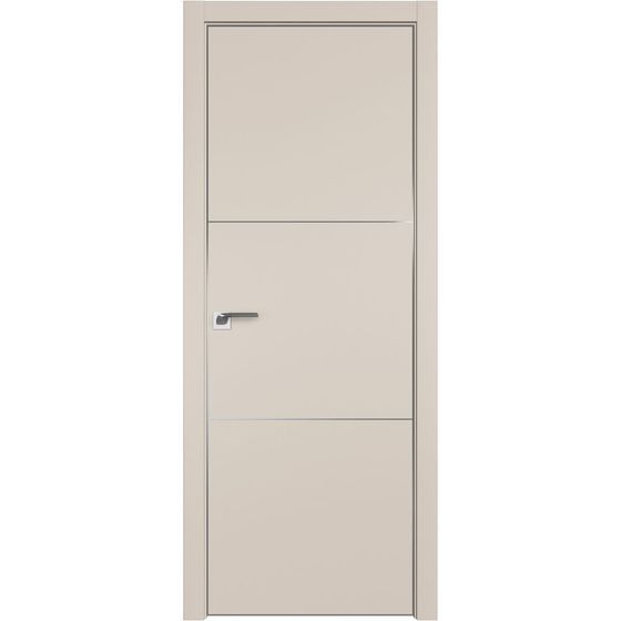 Межкомнатная дверь unilack Profil Doors 102E санд с алюминиевым молдингом