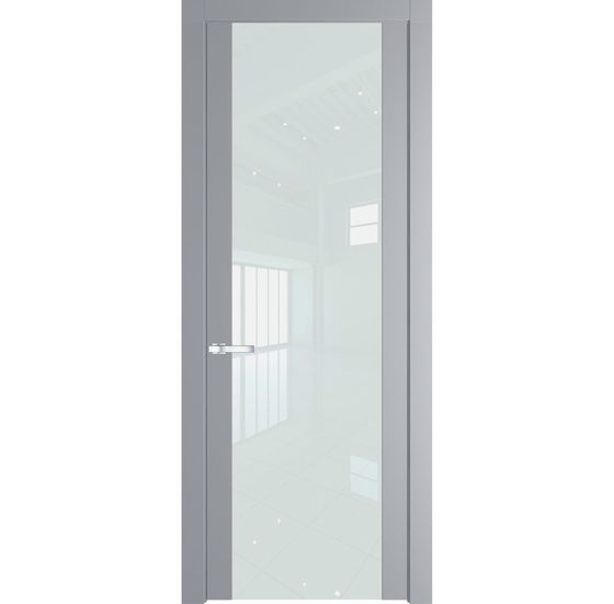 Межкомнатная дверь эмаль Profil Doors 1.7P смоки стекло белый лак