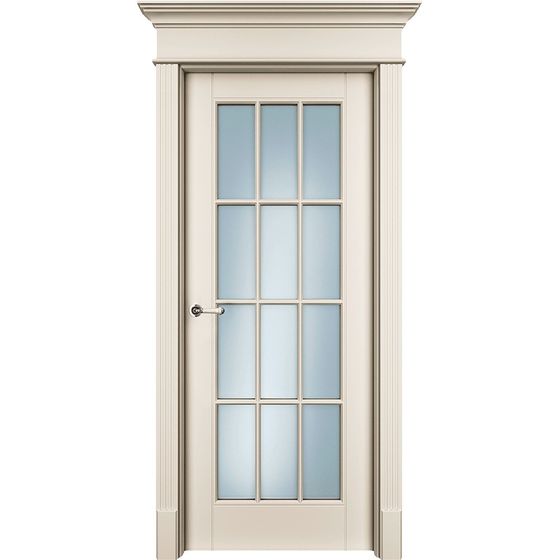 Межкомнатная дверь эмаль Оксфорд RAL 9001 со стеклом