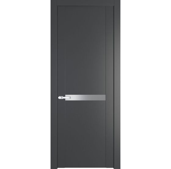Межкомнатная дверь эмаль Profil Doors 1.4P графит стекло серебро матлак