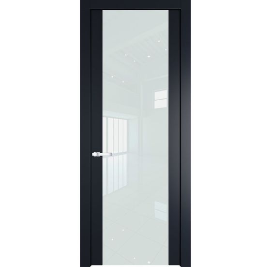 Межкомнатная дверь эмаль Profil Doors 1.7P нэви блу стекло белый лак