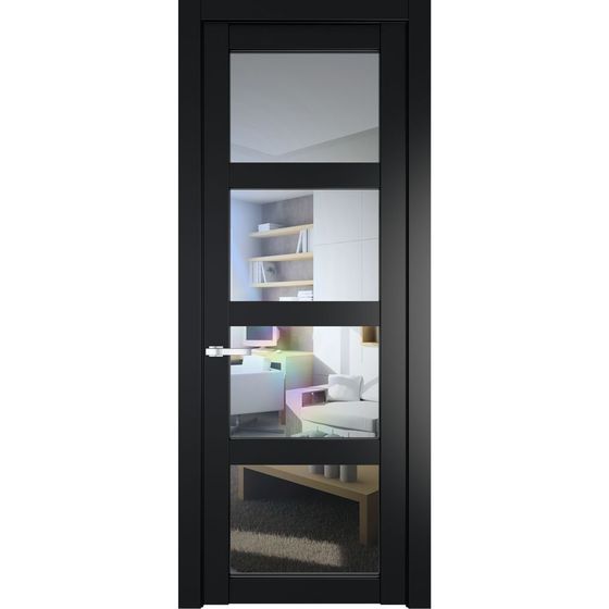 Межкомнатная дверь эмаль Profil Doors 1.4.2PD блэк остеклённая