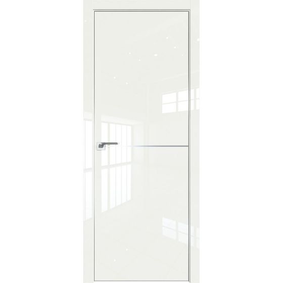 Межкомнатная дверь глянцевая Profil Doors 12LK дарквайт люкс с алюминиевым молдингом