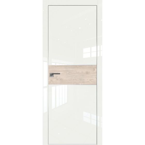Межкомнатная дверь глянцевая Profil Doors 104LK дарквайт люкс со вставкой