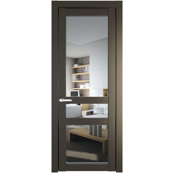 Межкомнатная дверь эмаль Profil Doors 1.5.2PD перламутр бронза стекло прозрачное