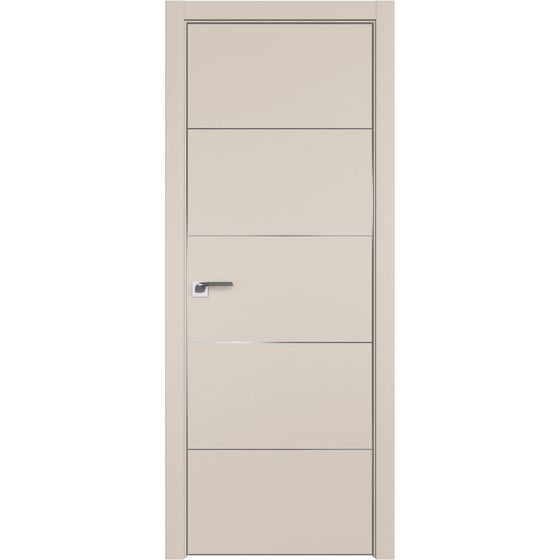 Межкомнатная дверь unilack Profil Doors 107E санд с алюминиевым молдингом