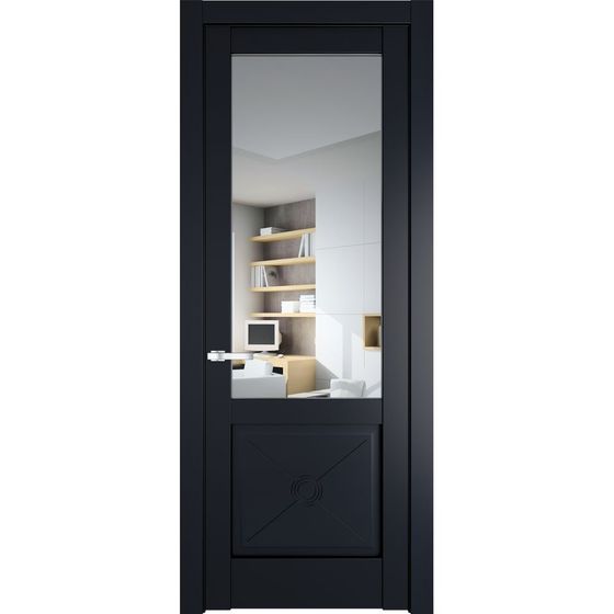 Межкомнатная дверь эмаль Profil Doors 1.2.2PM нэви блу остеклённая