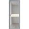 Алюминиевая дверь 6AG серебро остеклённая со вставкой