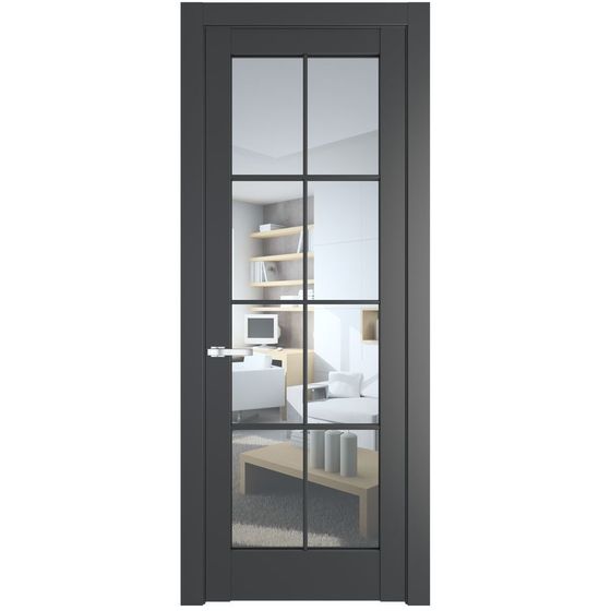 Межкомнатная дверь эмаль Profil Doors 4.1.2 (р.8) PD графит стекло прозрачное