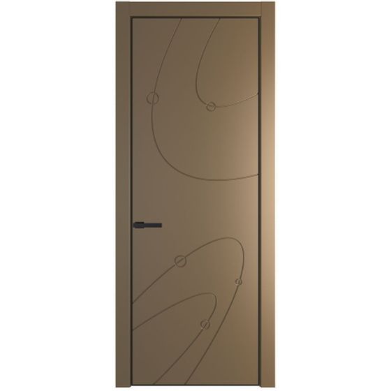 Межкомнатная дверь эмаль Profil Doors 5PA перламутр золото глухая профиль чёрный матовый