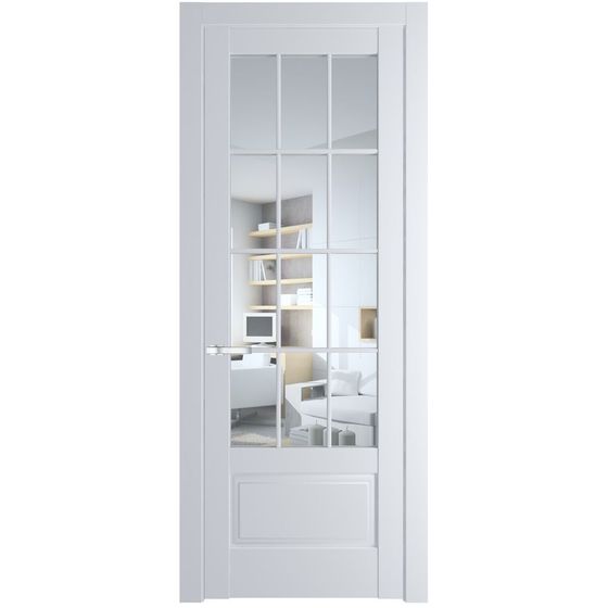 Межкомнатная дверь эмаль Profil Doors 4.2.2 (р.12) PD вайт стекло прозрачное