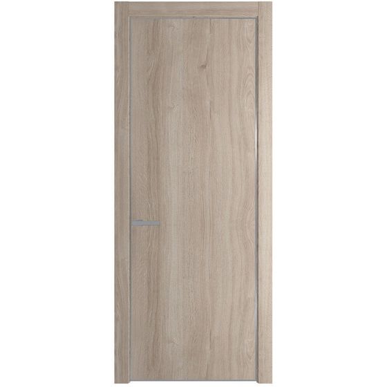 Межкомнатная дверь Profil Doors 1NA дуб сонома глухая профиль серебро